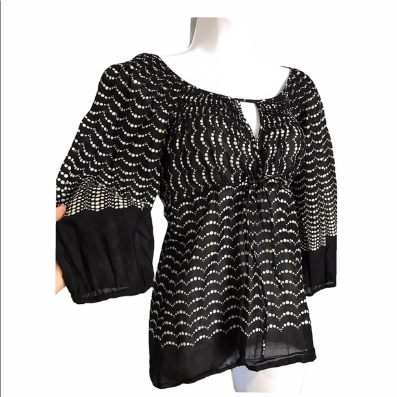 BCBGMAXAZRIA | Babydoll Vibe Polka Dot Blouse - Picture 4 of 10